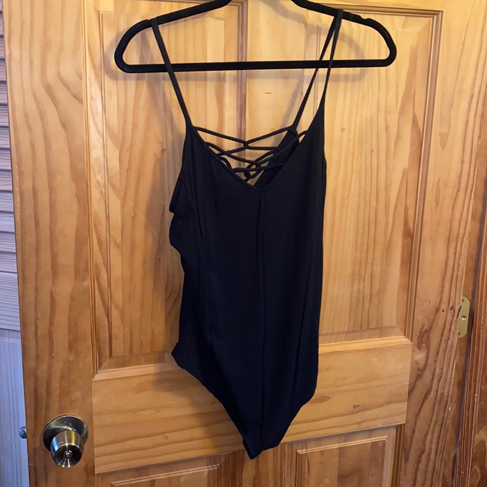 Black strappy body suit